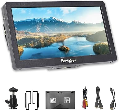 Portkeys HD7H 1000nit DSLR Camera Field Monitor 7 Inch 1280x720 IPS Camera Monitor Support 4K30p HDMI Input with Top Shortcut Keys and Sunshade