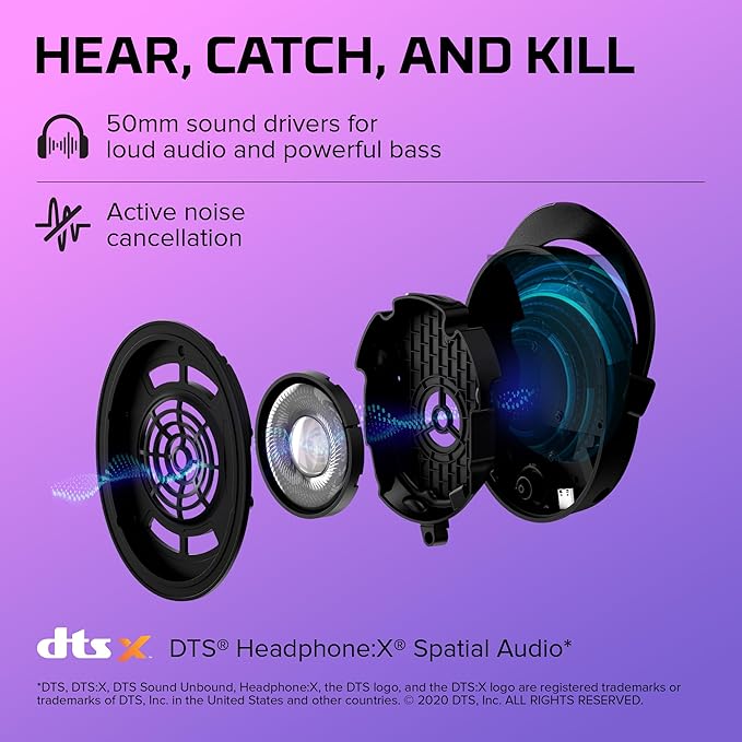 HyperX Cloud Stinger 2 - Wireless Gaming Headset – Compatible with PC. Noise-cancelling Swivel-to-mute Microphone, Comfortable Memory Foam, UP to 20 hours of battery life,Black
