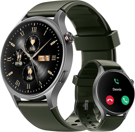 Smart Watch for Men Women, Answer/Make Call, AMOLED Ultra-Clear Screen Activity Trackers with Heart Rate/Sleep/SpO2 Monitor, Smartwatch for iPhone/Samsung/Android, 110+ Sport Modes, 3ATM Waterproof