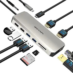 WAVLINK USB C Laptop Docking Station Triple Dual Monitor for Dell/Lenovo/HP