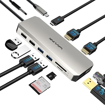 WAVLINK USB C Laptop Docking Station Triple Dual Monitor for Dell/Lenovo/HP