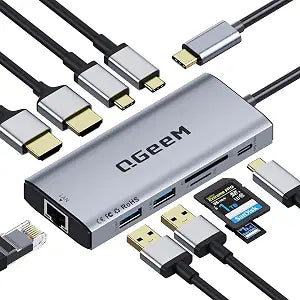USB C Docking Station Dual Monitor,10 in 1 USB C Hub with 2 HDMI - Image 1
