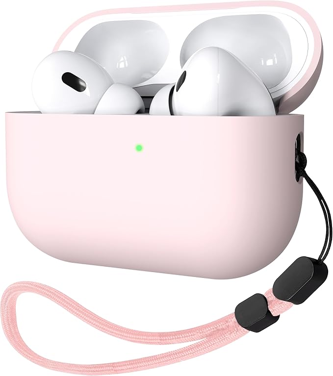 Liquid Silicone Case for AirPods Pro 2(2023/2022), Triple Layer Hybrid Protective Hard Case Shockproof Cover Compatible with AirPods Pro 2nd Generation (Pink)