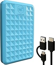 Facet 500GB External Hard Drive Portable USB-C/USB 3.1 Plug & Play Ultra-Slim HDD Hard Drive for Backup, Gaming, PC, Mac, Laptop, PS4, Xbox, Smart TV (Blue) - Image 1