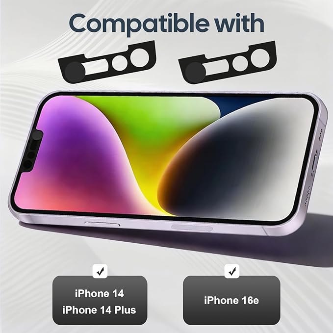 Front Camera Covers Compatible with iPhone 14/14 Plus /16e | Camera Blocker for Privacy and Safety | 2Pack Black