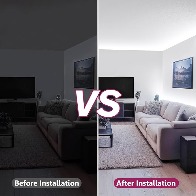 EMITEVER COB LED Strip Lights White, 5000K Tape Light Premium High Density, DC 24V, 400+Lumens/ft, 5120LEDs/Spool, Ra 90+, 32.8ft/10m, UL Listed 5 Year After-Service(Power Supply Sold Separately)