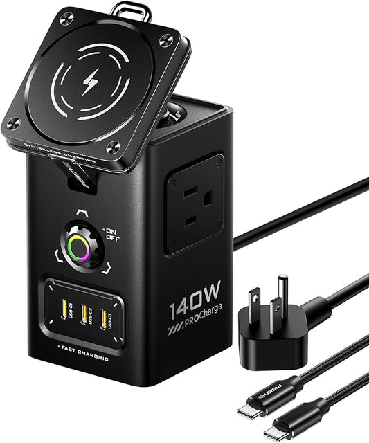 PISEN 8-in-1 Mag-Safe Charger Stand - 140W Charging Station for Multiple Devices Mag-Safe Stand Magnetic Qi2 Wireless Charger for iPhone 17/16/15/14/13/12 Series, Magnetic Charger for Apple Watch