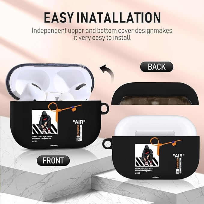 Compatible Airpods Pro 3 Case(2025),Cool Design Shoe Print Soft Silicone Protective Cases for Apple AirPods Pro 3rd Generation Case,Airpod Pro 3 Cover with Lanyard & Keychain for Men/Boy