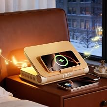 Vivilumens Speaker Bluetooth Wireless Charging 5 in 1 Speaker Loud for Adults Teens Aesthetic Book Shape Sunrise Gentle Wake Up Light for Bedroom Decor Bedside Tech Gifts - Image 1