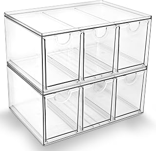 Prsildan Tea Bag Organizer K Cup Holder Drawer Coffee Pods Storage, 2 Pack - Image 1