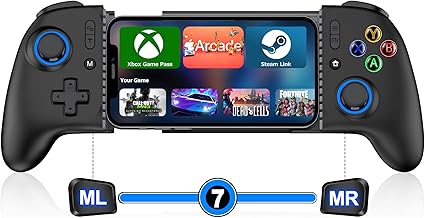 LIFUFUTEE Mobile Gaming Controller for iPhone/Android, Wireless Phone Controller with Hall Joysticks/Triggers, Mobile Controller Support Phone Case for Xbox Game Pass, Steam Link & More, Black