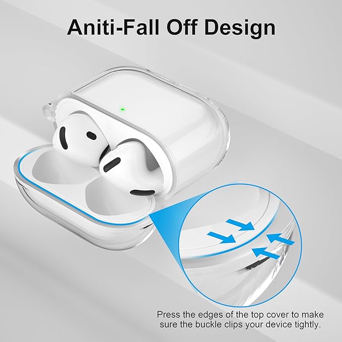 Valkit Compatible AirPods 4 Case Cover, Soft TPU Airpods 4th Generation Case Clear with Cleaner Kit, Shockproof Protective Cases with Keychain for Apple AirPods 4 Gen Cases for Women Men - Clear