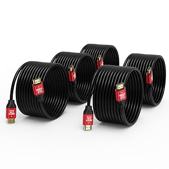 HDMI 2.0 Cable 15 FT, 5-Pack, High Speed 18Gbps, 4K@60Hz