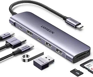 UGREEN USB C Hub for Laptop Revodok 7 in 1 Dock 4K HDMI to USB C Adapter - Image 1
