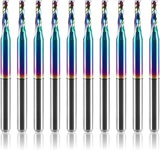 O Flute Router Bit 1/8 inch Shank for Aluminum, 2mm Dia. 10Pcs - Image 1