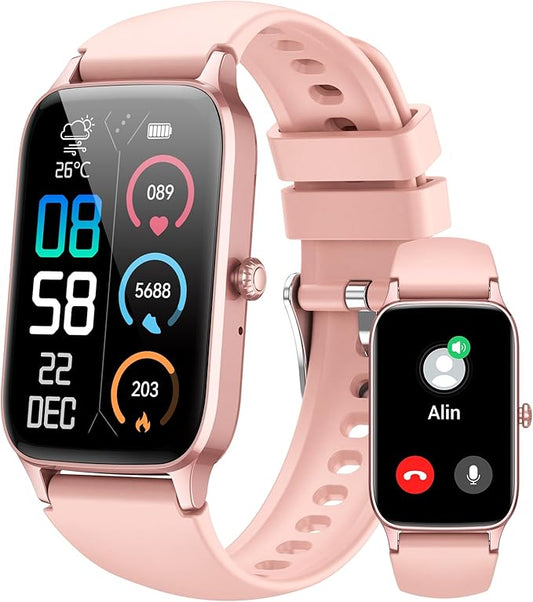 Smart Watch for Women, 1.57" Smartwatch (Answer/Make Call), 2025 NEW Fitness Tracker with 110+ Sport Modes, Heart Rate/Sleep Monitor, IP68 Waterproof, Pedometer, Fitness Watch for Android iOS Pink