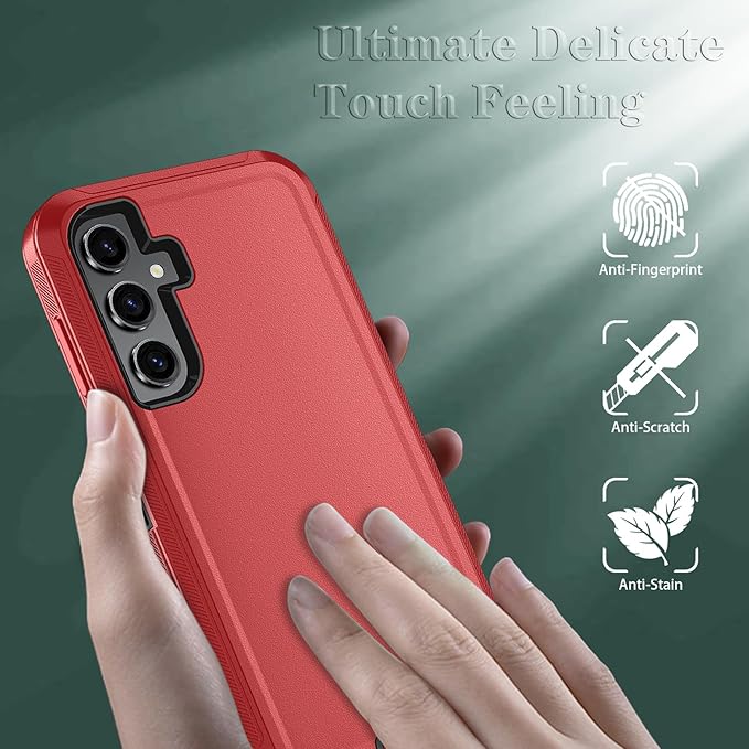 ONOLA Compatible with Samsung Galaxy S26 Case with HD Screen Protector, Heavy Duty Shockproof & Dropproof 3-Layer Cover Phone Case for Galaxy S26 6.3''，RedBlack
