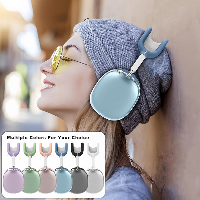 for AirPods Max case Cover,Anti-Scratch Ear Pad Case Cover/Ear Cups Cover/Headband Cover for AirPods Max. Clear Soft TPU and Silicone,Skin Scratch Proof.
