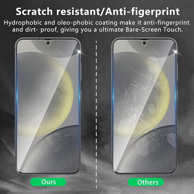 3 Pack Screen Protector Designed for Galaxy S24 with 3 Pack Tempered Glass Camera Lens Protector,Ultra HD Clear,9H Hardness,Easy Install - Case Friendly,Scratch Resistant