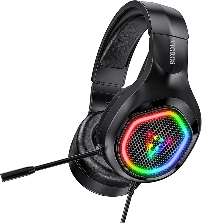 Wired USB Gaming Headset: 7.1 Surround Sound - Vibrant Customizable RGB - Game/Chat Balance, Gamer Headphone with Noise Canceling Mic for PC, PS5/PS4, Laptop, Mac
