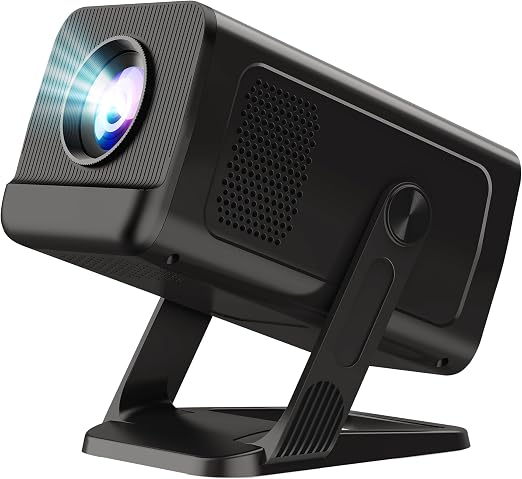 Mini Projector for Bedroom with WiFi and Bi-directional Bluetooth 1080P 4K Support Smart Android TV OS Built-in Apps Auto Keystone Compatible with Netflix, YouTube, Prime Video, Disney+ Black