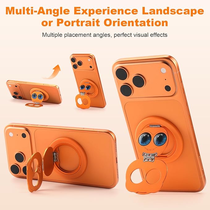 Magnetic Phone Ring for MagSafe Grip with 360° Rotation & Strong Magnet Phone Ring Holder Grip– Universal Compatible with iPhone 17/16/15/14/13 Pro Max Mag Safe Accessories Android