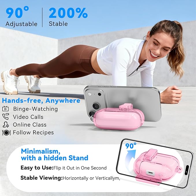 for AirPods Pro 3 Case 2025 with Phone Stand & Secure Lock, Auto-Open Clear Case Cover Compatible with Apple AirPods Pro 3rd Generation with Cleaning Kit & Keychain