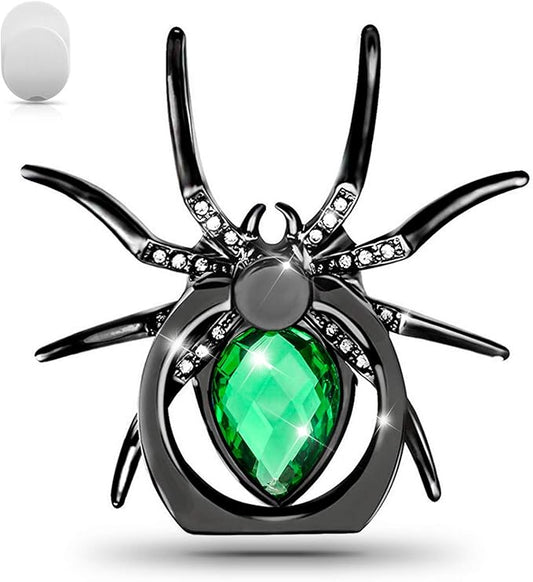 Allengel Spider Phone Ring Holder Stand, Animal Phone Ring Finger Grip Rhinestone Phone Kickstand for All Smartphone - Green