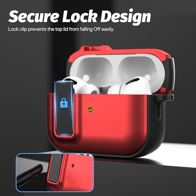 Valkit Compatible Airpods Pro 2nd/1st Generation Case with Cleaner Kit, Secure Lock Airpods Pro 2 Case Cover Magnetic Ready, Shockproof Protective Case for Airpods Pro 2nd/1st Gen(2023/2022/2019)