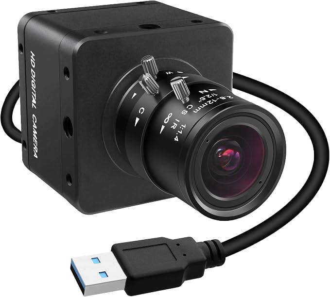 SVPRO USB 3.0 Global Shutter Camera, 1200P 120fps, 720P 200fps High-Speed Camera for Golf Swings, 2.8-12mm Manual Zoom Lens, Plug-and-Play UVC Webcam for Windows Mac Linux Android