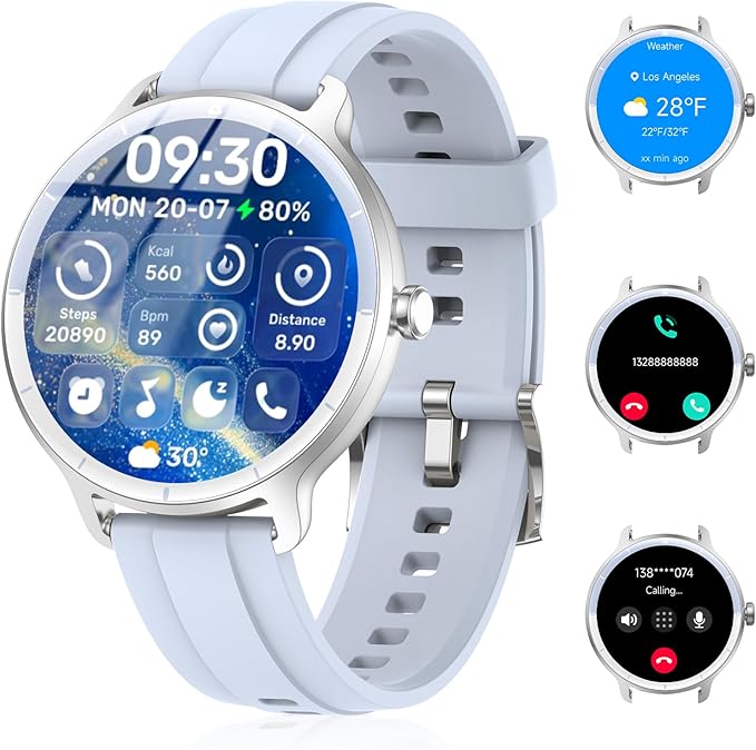 Smart Watch for Men Women(Answer/Make Calls), Smartwatch Built-in AI Voice, 1.27" HD Fitness Tracker with Heart Rate/Sleep/Step/SpO2 Monitor, 100+ Sports Modes, IP68 Waterproof Watch for Android iOS