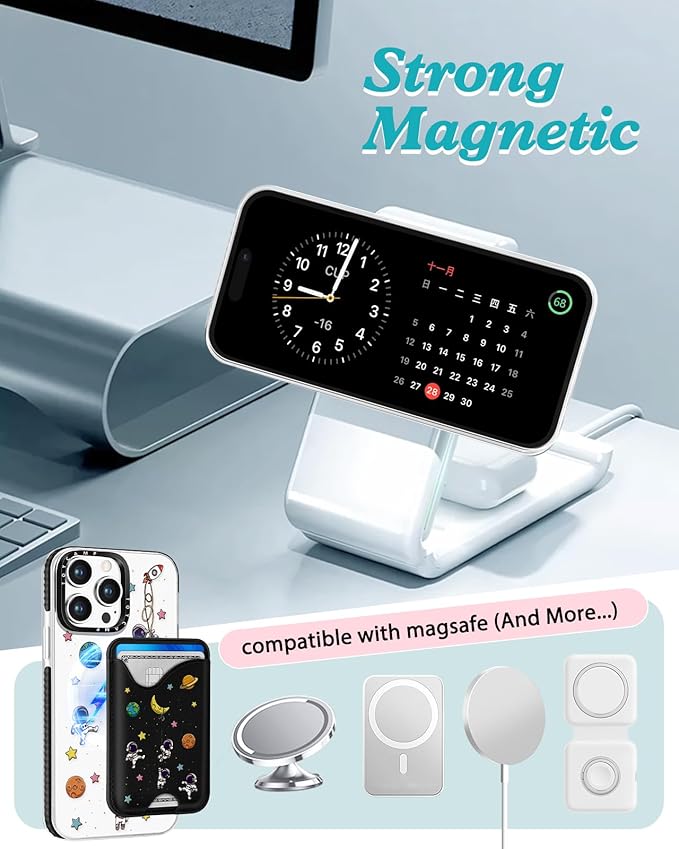 Toycamp for iPhone 15 Pro Max Case - Compatible with Magsafe Credit Card Holder Wallet Magnetic Cute Women Teen Girls Kawaii Girly Unique Man Boys Design Phone Cover for Apple 15 Promax 6.7"