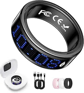 Smart Ring Fitness & Health Tracker with Display Screen for Men Women