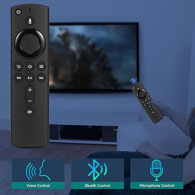 Voice Remote Control Replacement for AMZ-FireStick 3rd Gen+ Luminous Cover Case, Fit for TV Stick/ 4K Max, 2nd Gen, Lite, Cube(1st Gen & 2nd Gen) (L5B83H ONLY Without COVERCASE)