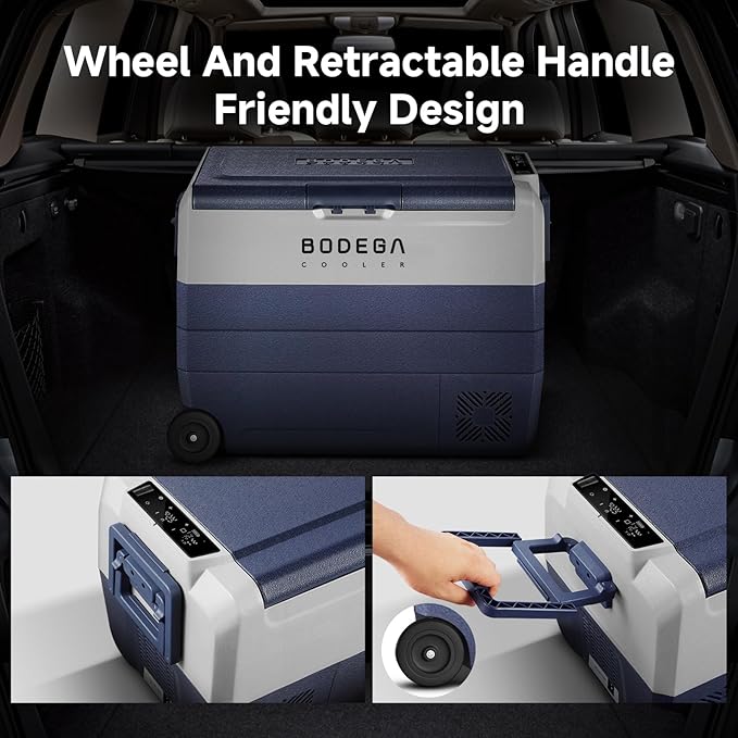 BODEGACOOLER 12 Volt Portable Refrigerator,64 Quart Car Fridge Dual Zone -4℉-68℉,60L Car Freezer APP Control,Electric Compressor Cooler 12/24V DC and 100-240V AC for RV,Camping,Travel,Truck,Vehicles