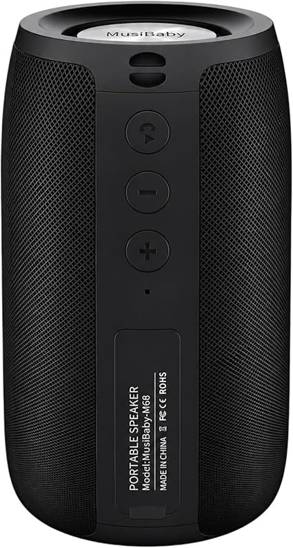 Musibaby M68 Bluetooth Speaker, Portable 12W Small Speaker, Black
