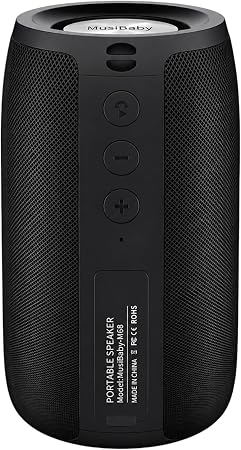 Musibaby M68 Bluetooth Speaker, Portable 12W Small Speaker, Black