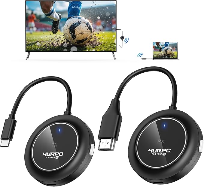 4URPC 2026 Upgraded Wireless HDMI Transmitter and Receiver 4K Plug and Play