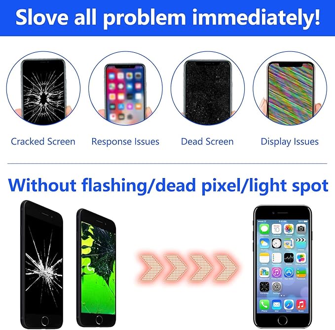 for iPhone 7 Plus Screen Replacement 5.5 Inch Black, Diykitpl 3D Touch LCD Screen Digitizer Replacement for A1661,A1784,A1785, with Repair Tools Kit+Waterproof Frame Adhesive+Screen Protector