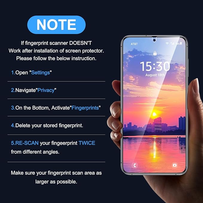 Uyiton UnBreak-Glass for Samsung Galaxy S23+ Plus Screen Protector, [Ultrasonic Fingerprint Support][Auto-Alignment Frame] Scratch-Resistant Bubble-Free S23+ Screen Protector, 2 Pack