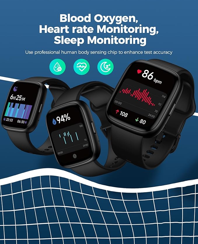SOUYIE Smart Watches for Men with Bluetooth Calls, Alexa Built-in, 1.83" HD Customizable Screen, Heart Rate, SpO2 & Sleep Tracker, 100+ Sport Modes, Fitness Watch for Android & iPhone