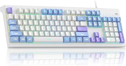 MageGee Creamy Keyboards,K2 Classic Keyboard Wired RGB Backlit 104 Keys Waterproof Ergonomic Keyboard,PC Keyboards for PC/loptop/MAC - Lris Violet - Image 1
