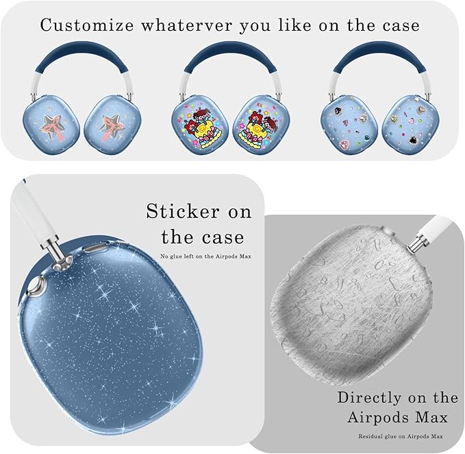 for AirPods Max case Cover,Anti-Scratch Ear Pad Case Cover/Ear Cups Cover/Headband Cover for AirPods Max. Clear Soft TPU and Silicone,Skin Scratch Proof.