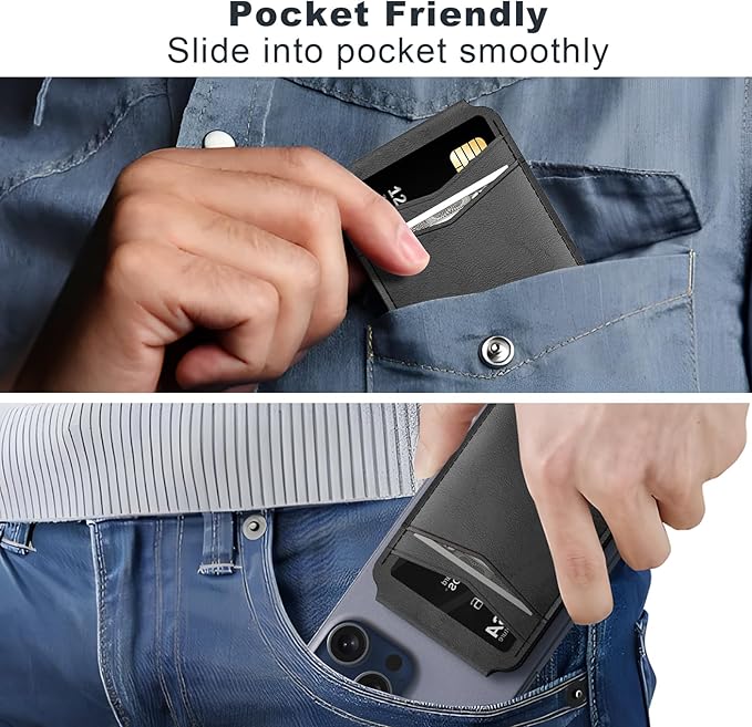 typecase Magnetic Wallet Compatible with Magsafe: Magnetic Phone Wallet & Card Holder for Apple iPhone 16 15 14 13 12 Pro Max - Adjustable Mag Safe Wallet Stand with 4 Card Slots - Black