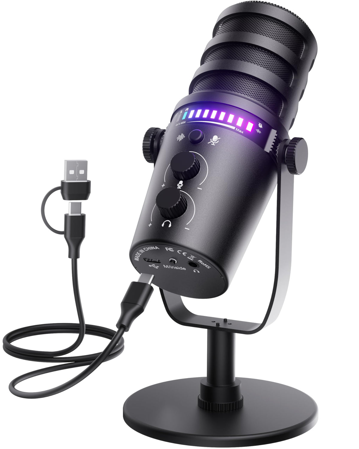 Microphone for PC, RGB Mic for PC