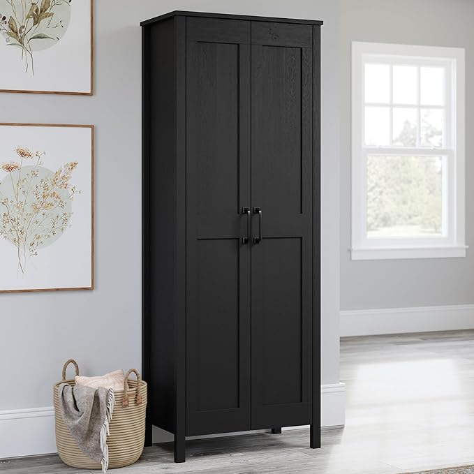 Sauder Select Two-Door Storage Cabinet, Versatile Home Storage Solution, Raven Oak Finish