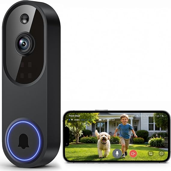 Video Doorbell Camera, Wireless Security Camera, 1080p, Battery Powered, AI Motion Detection, Night Vision, Two-Way Audio, Cloud Storage, 2.4 GWi-Fi, for Visitor, Baby Monitor - Image 7