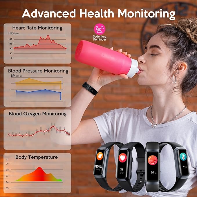 Fitness Watch,Smart Tracker Watch with Blood Pressure Heart Rate Sleep IP67 Waterproof Health Watches Fitness Activity Tracker Step Calorie Counter Pedometer Watches for Men Women Android iOS Phone