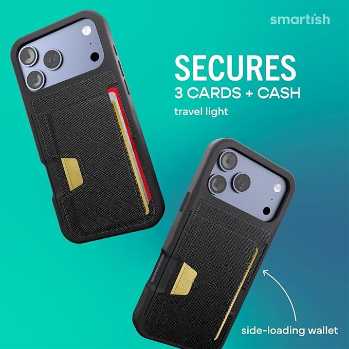 Smartish® iPhone 17 Pro Max Wallet Case - Wallet Slayer Vol. 2 [Slim + Protective] Credit Card Holder w/Kickstand - Drop Tested Hidden Card Slot Cover for Apple iPhone 17 Pro Max - Custom Print