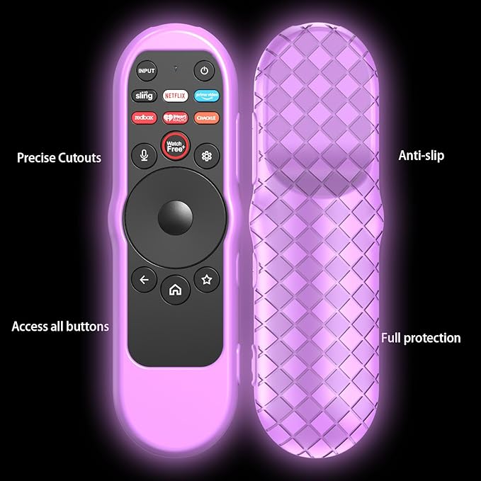 4PACK Case Cover for VIZIO XRT270 Smart TV Remote Control Silicone Skin Sleeve with Lanyard Glow in the Dark Purple Blue Green Black